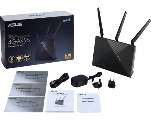 Маршрутизатор Asus 4G-AX56 LTE Cat. 6 до 300 Мбіт/с Маршрутизатор Asus 4G-AX56 LTE Cat. 6 до 300 Мбіт/с