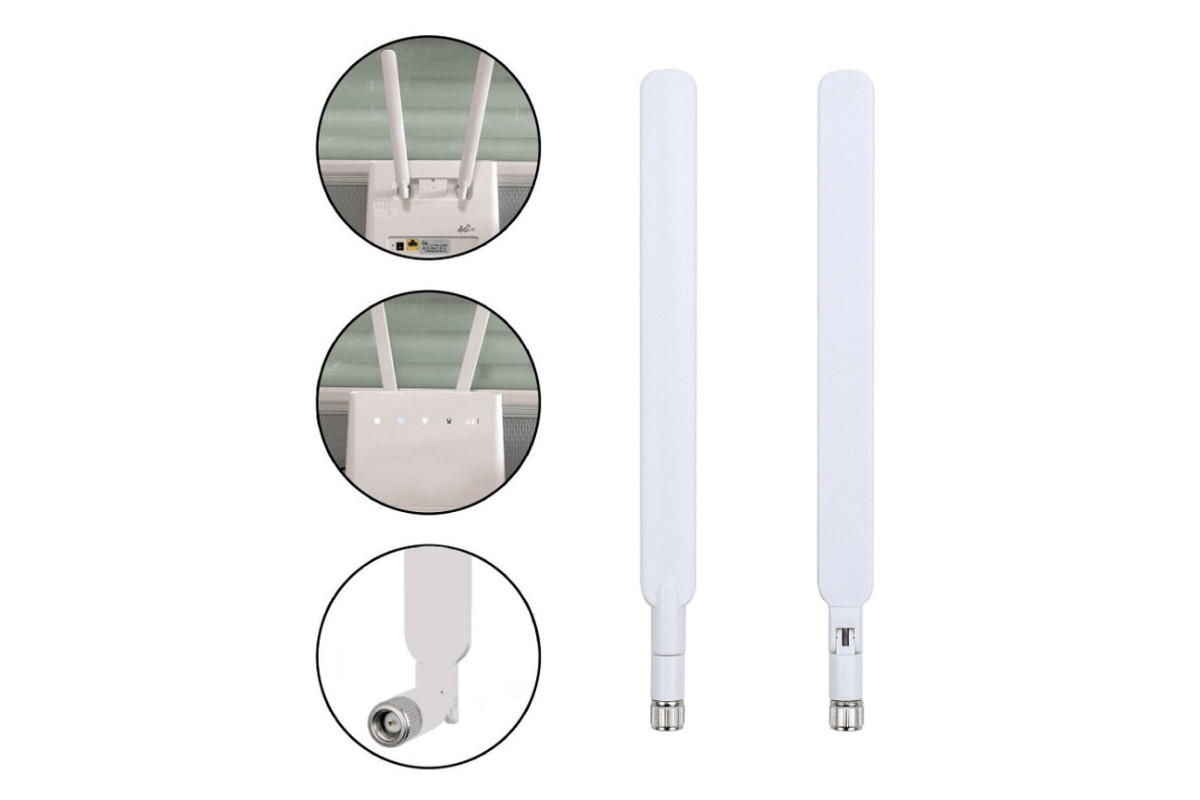 3G/4G LTE антенна для роутера 5 Дб SMA (800-2700 МГц) White , 2 шт