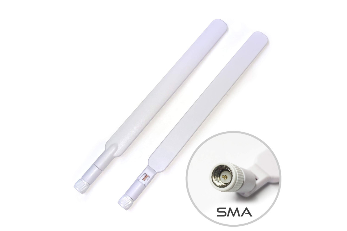 3G/4G LTE антенна для роутера 5 Дб SMA (800-2700 МГц) White , 2 шт
