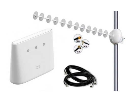 Комплект 4G в селі "ZTE MF293N + MIMO 2x20 Дб" до 25 км від вишки