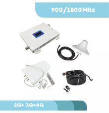 Усилювач мобільного зв'язку і 4G інтернет двохдіапазонний з антеною й 11 ДБ (900/1800 Мгц)