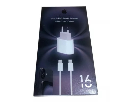 Мережевий зарядний пристрій 35W USB-C Power Adapter USB-C to Cable 1m Black (MHJE3ZM)