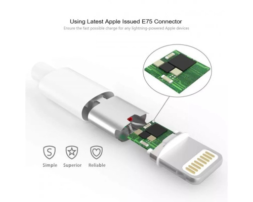 Кабель для iPhone Lightning to USB зарядний кабель для iPad IOS 2m і блок живлення зарядний Комплект White PAVLYSH (PZ-20)