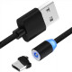 Магнітний кабель шнур для заряджання телефону Lightning, MicroUSB, Type-C Магнітна зарядка з круглим роз'ємом USB-77 3в1