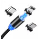 Магнітний кабель шнур для заряджання телефону Lightning, MicroUSB, Type-C Магнітна зарядка з круглим роз'ємом USB-77 3в1