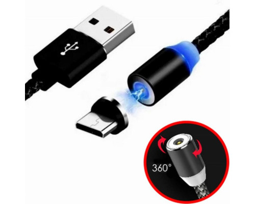 Магнітна зарядка кабель USB 3 в 1 X-Cable TP для Android, Iphone, Type C Magnetic USB Cable 1м Black