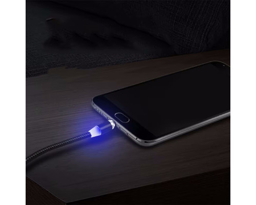 Магнітна зарядка кабель USB 3 в 1 X-Cable TP для Android, Iphone, Type C Magnetic USB Cable 1м Black